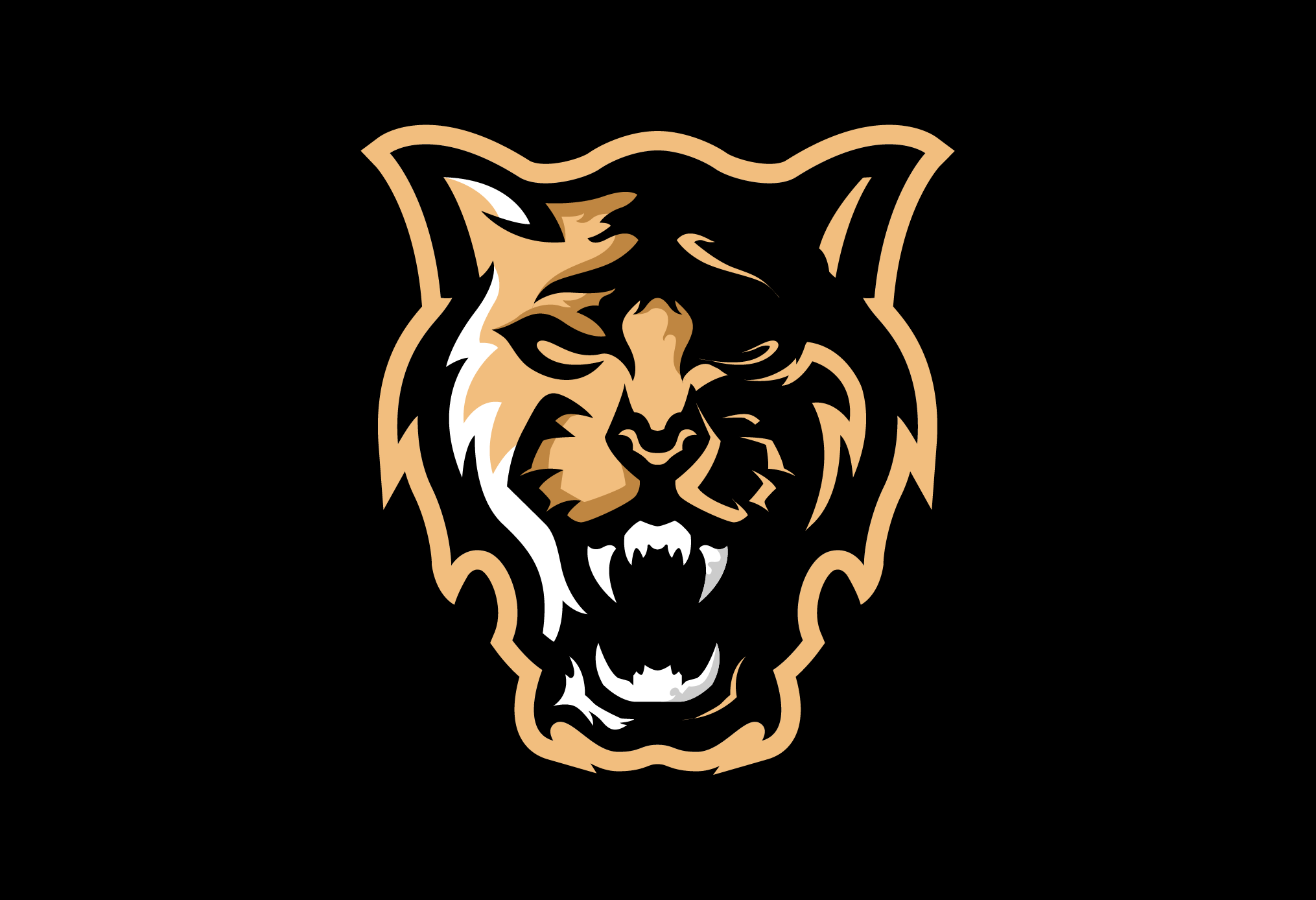 Roaring tiger mascot illustration
