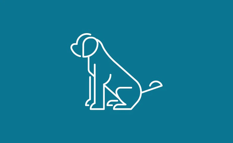 Line-art dog symbol