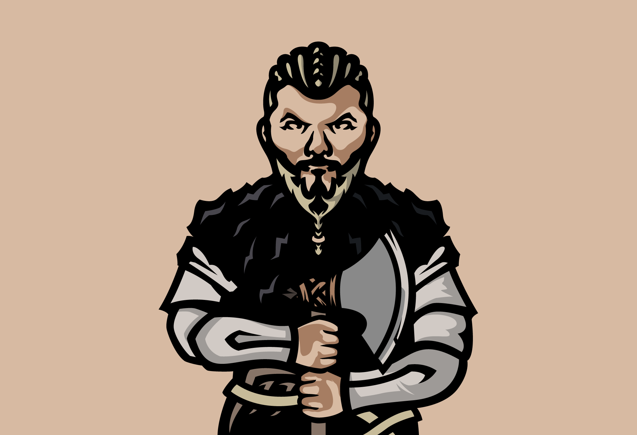 Viking warrior character illustration