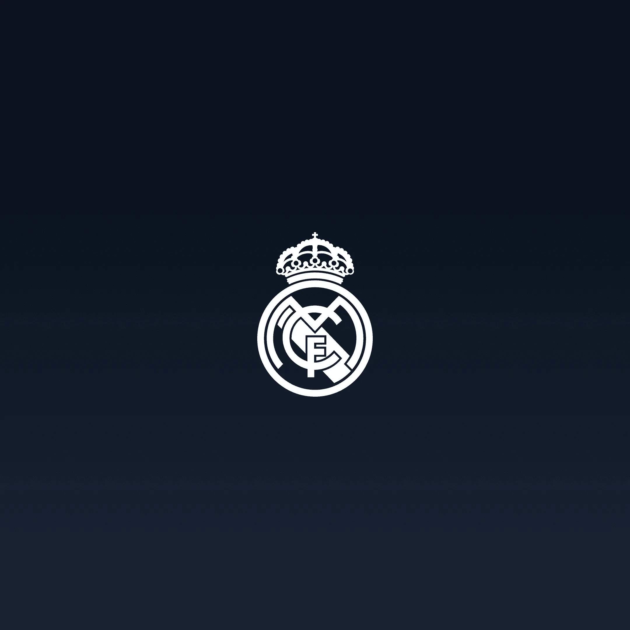 Real Madrid crest on a dark navy background