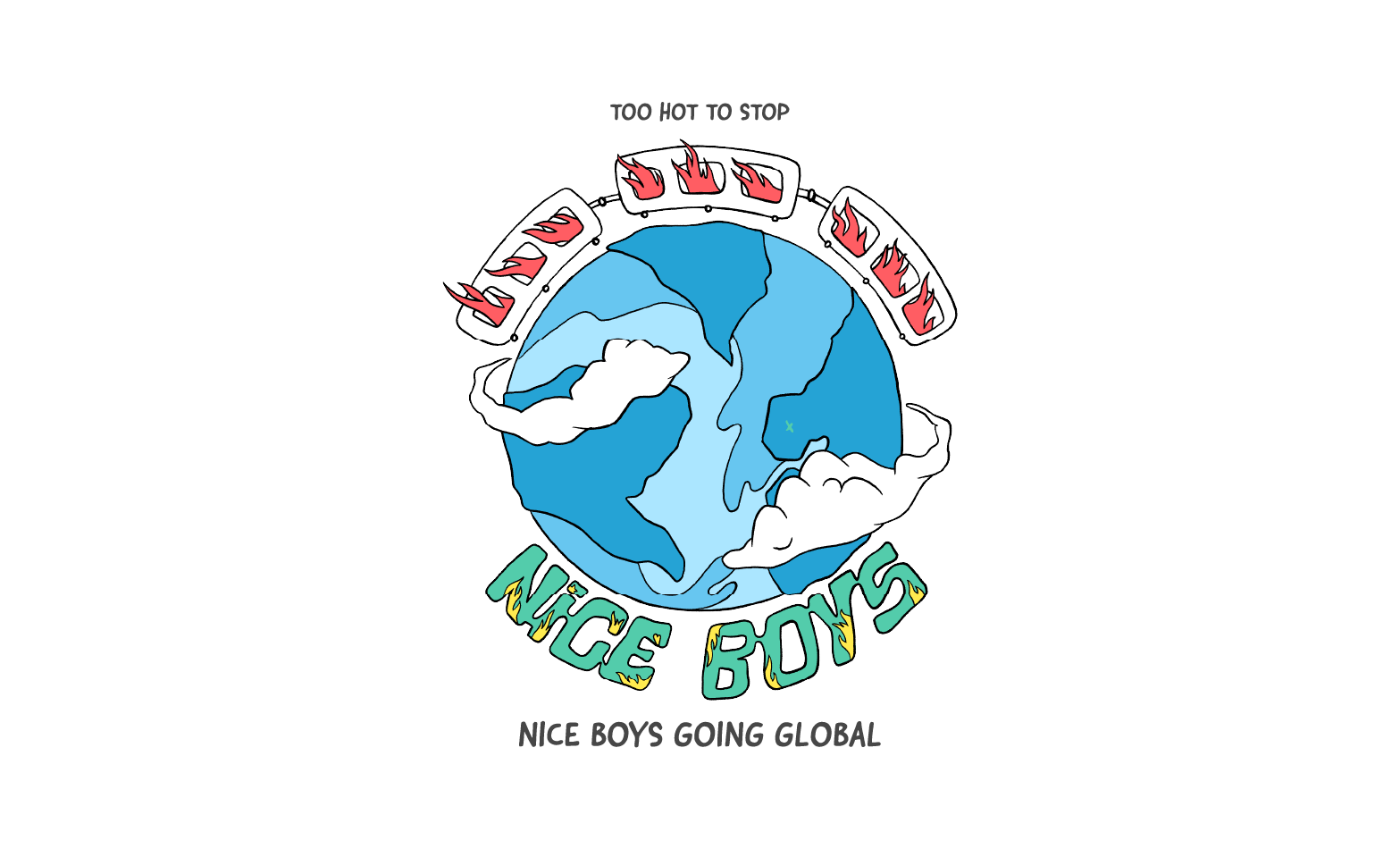 Nice Boys Going Global tee graphic