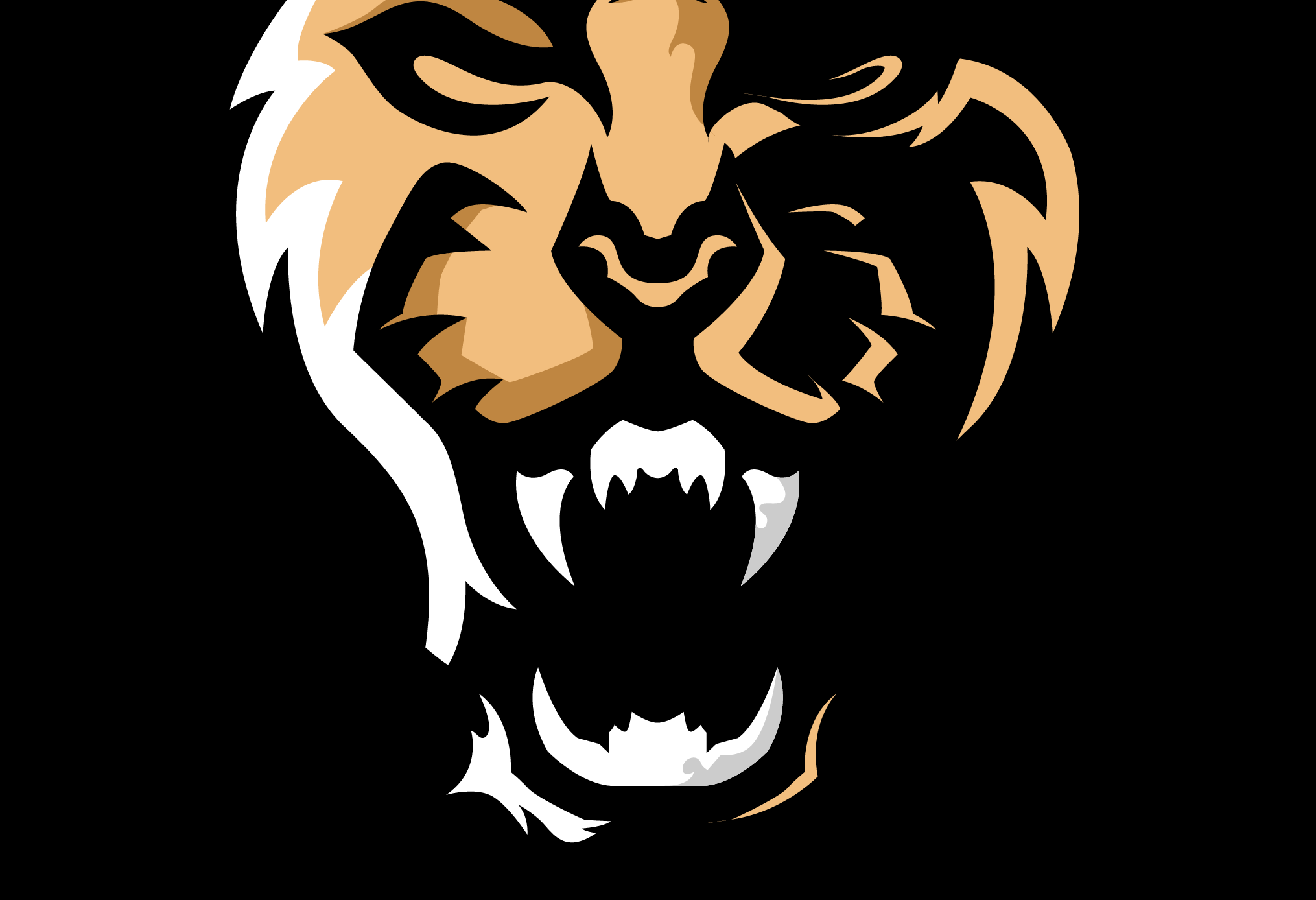 Roaring tiger mascot, close-up detail