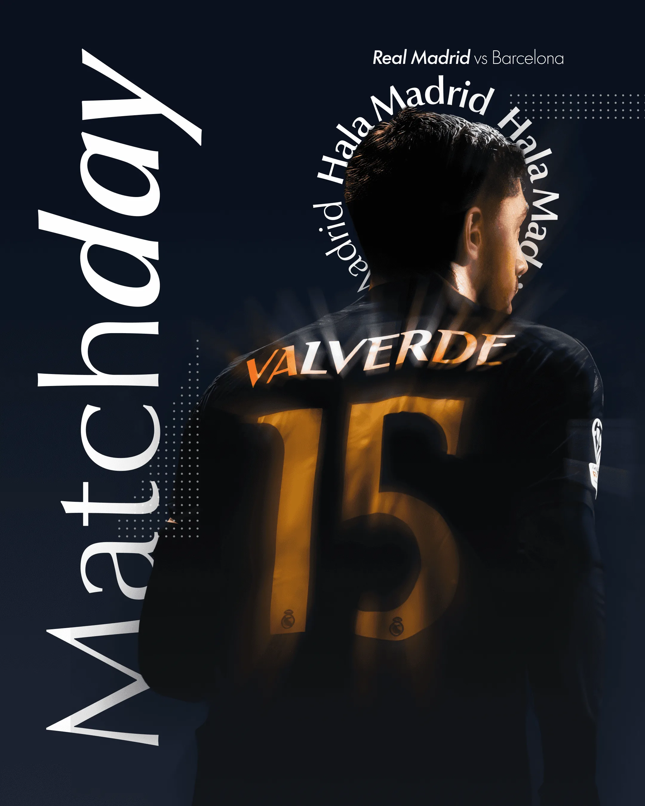 Matchday poster with the number 15 shirt from behind